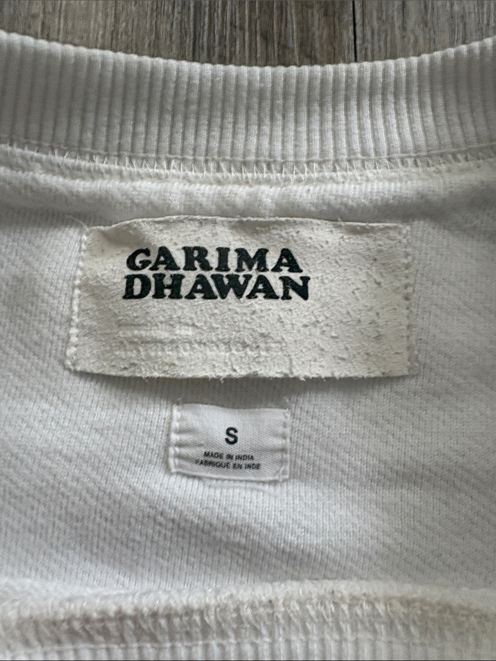 Anthropologie Garima Dhawan White Crewneck Sweatshirt - Picture 2 of 11
